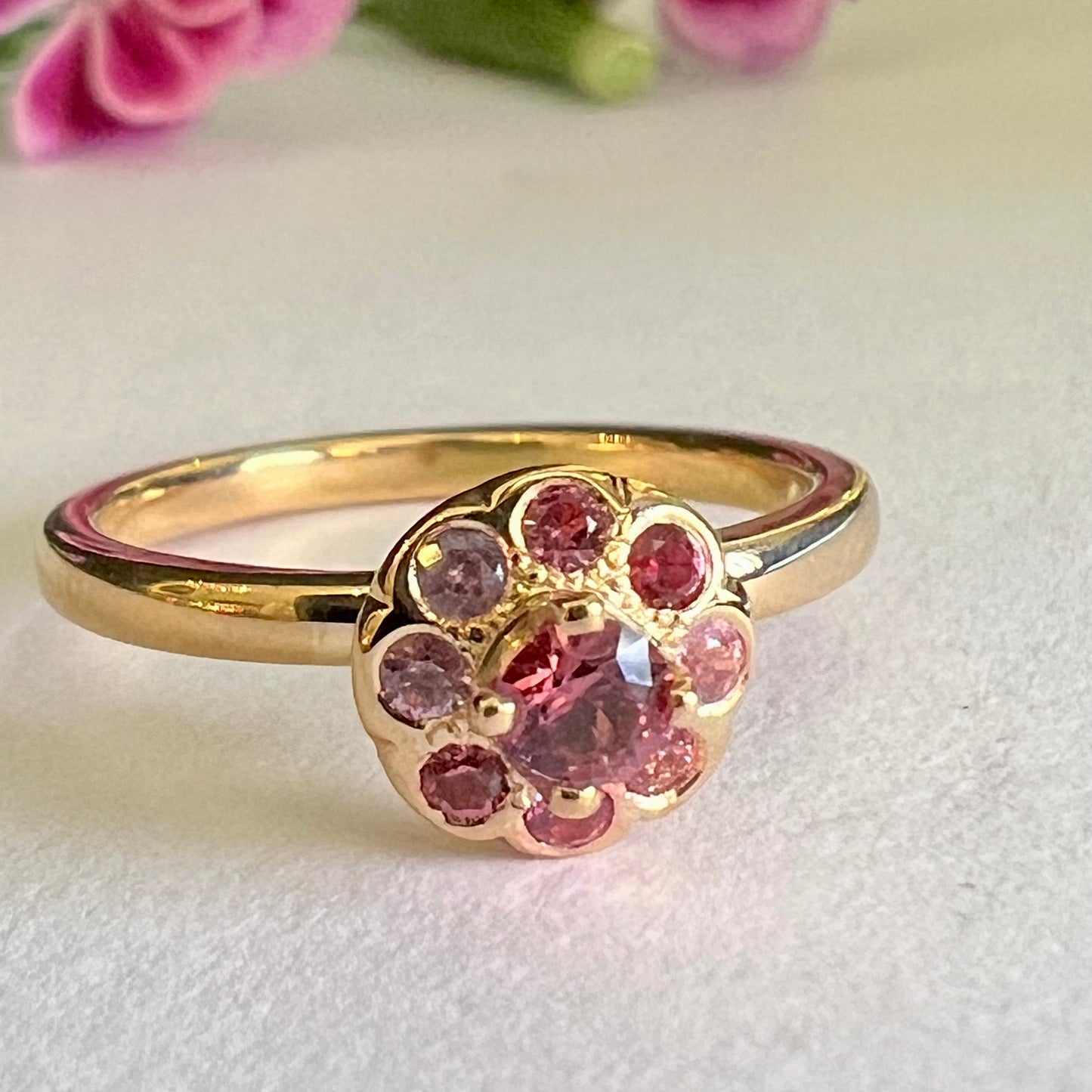 Pink Moon ring 18 k